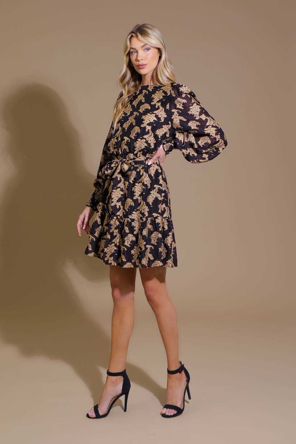NEW MOON RISING JACQUARD WOVEN MINI DRESS Flying Tomato